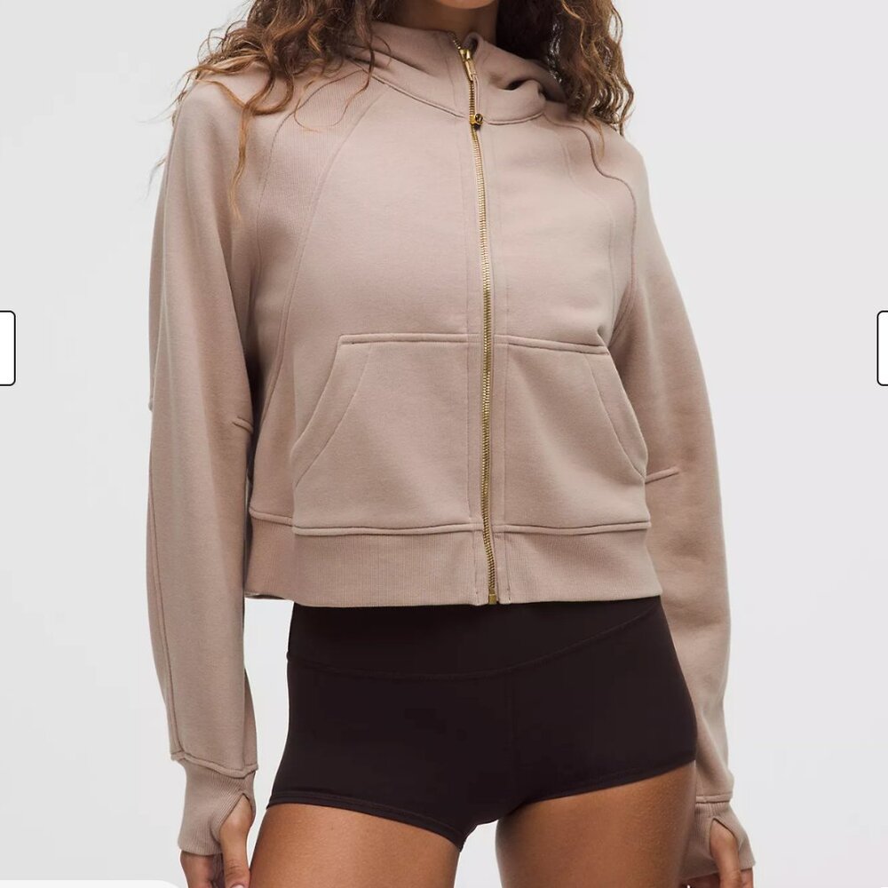 lululemon athletica Beige Zip-Up Hooded Jacket